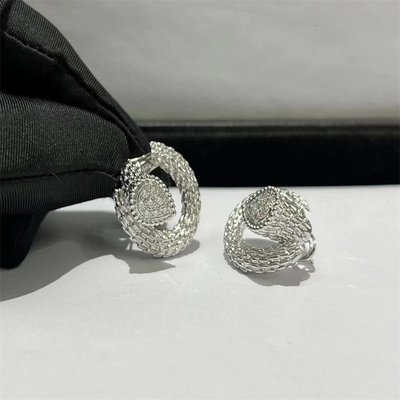 Round Cut 18k White Gold Diamond Earrings 1.0ct  Serpent Boheme Earrings