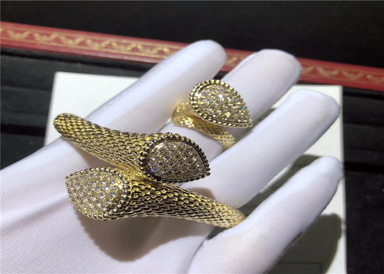 18K Gold Diamond Bracelet / Ring / Earrings For Wedding Anniversary brand jewelry stores