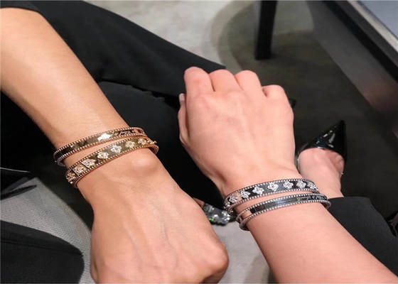 Luxury Diamond Bracelet White Gold 18K For Wedding Anniversary / Birthday Party