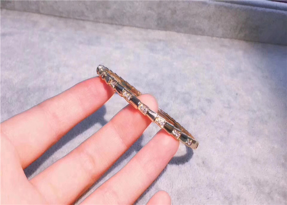 Customizable 18K Gold Diamond Bracelet , Charming  Serpenti Bangle
