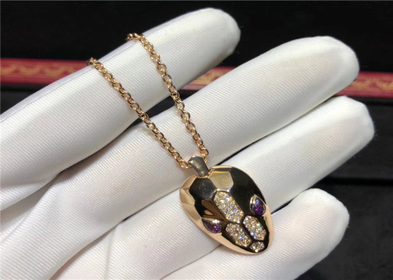 Charming 18K Gold Diamond Necklace , Fashion  Serpenti Pendant