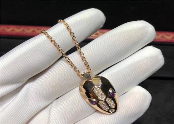 Charming 18K Gold Diamond Necklace , Fashion  Serpenti Pendant