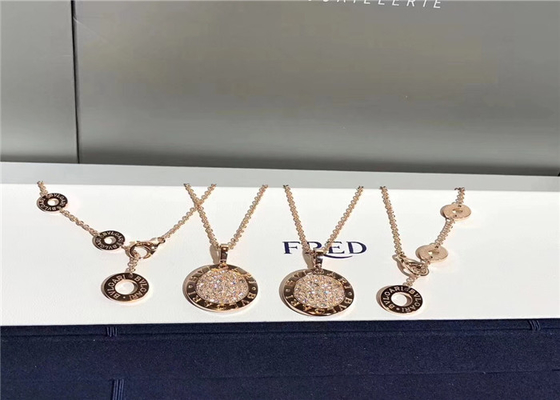 Luxury 18K Gold Diamond Necklace , Personalized High End Fashion Jewelry