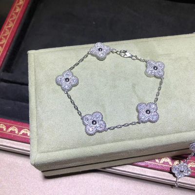Custom Brand high jewelry White Gold Diamond Custom Brand Vintage  Bracelet 5 Motifs For Girls