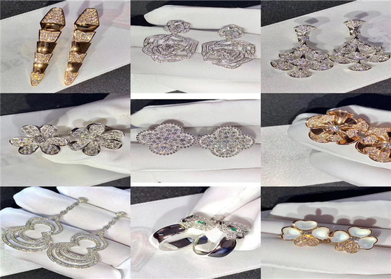 luxury jewelry dubai Handmade Custom 18K Gold Jewelry , Glamorous Gold Diamond Jewellery