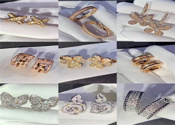 luxury jewelry dubai Handmade Custom 18K Gold Jewelry , Glamorous Gold Diamond Jewellery