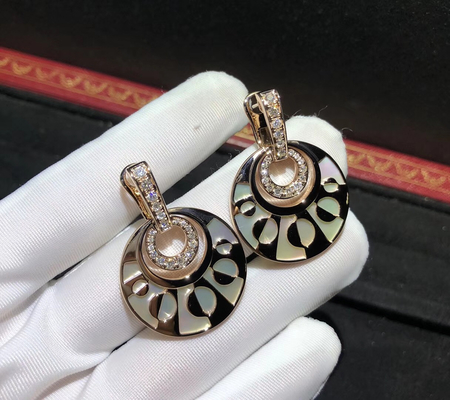 Exquisite 18K Gold Diamond Earrings Customizable For Wedding / Engagement