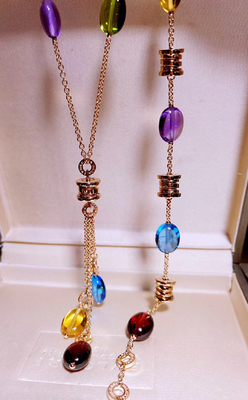 Personalized 18K Gold Diamond Necklace For Young Women / Ladies / Girls