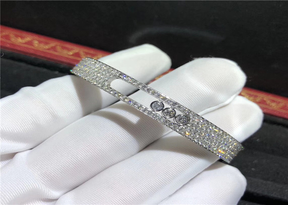 Authentic 18K White Gold  Full Diamond Bracelet For Girlfriend / Wife