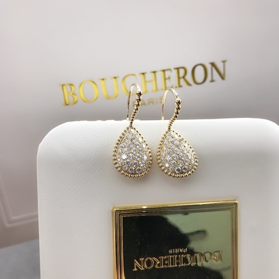 Luxury 18K Yellow Gold Earrings With Paved Diamonds Customization Available