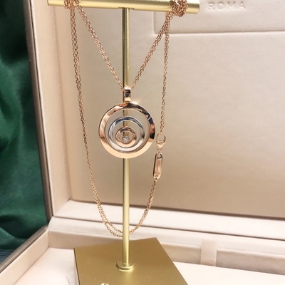 Round SI H Quality 0.1 Carat 60cm18k Rose Gold Pendant