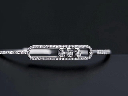kuwait jewellery brands 3 Pieces Vvs Diamonds Saddle 18K  Jewelry Bracelets