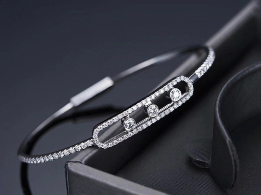 kuwait jewellery brands 3 Pieces Vvs Diamonds Saddle 18K  Jewelry Bracelets