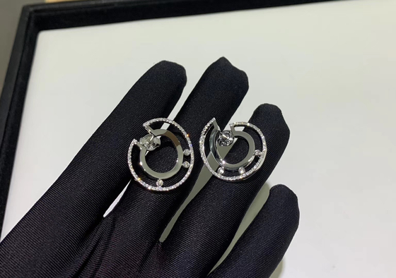 White Gold 0.80 Carat VS Diamond Hoop Earrings 2.4cm designer brand jewelry