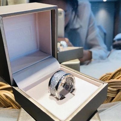  B.zero1 Design Legend ring in 18k white gold vvs diamonds real gold and diamond jewelryChinese jewelry factory