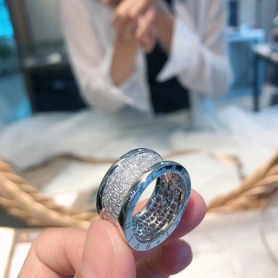  B.zero1 Design Legend ring in 18k white gold vvs diamonds real gold and diamond jewelryChinese jewelry factory