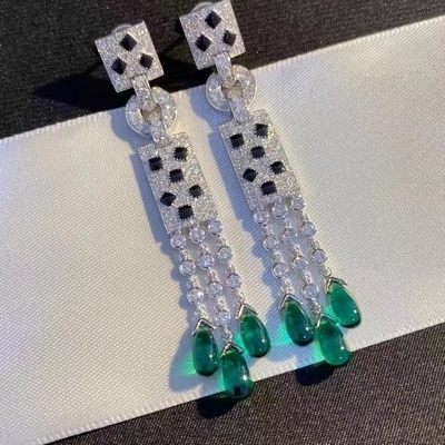 Diamonds 18K Gold Earrings Jewelry PanthèRe De White Gold Emeralds Jade Onyx wholesale boutique jewelry