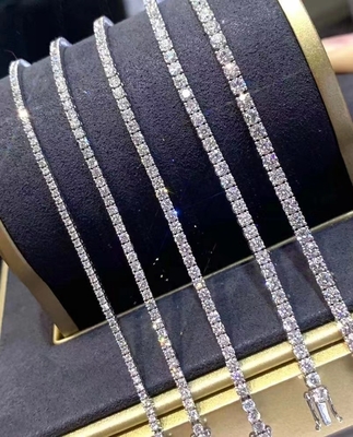 Unisex 18k White Gold Diamond Tennis Bracelet 18cm Length GH VS SI Real Natural