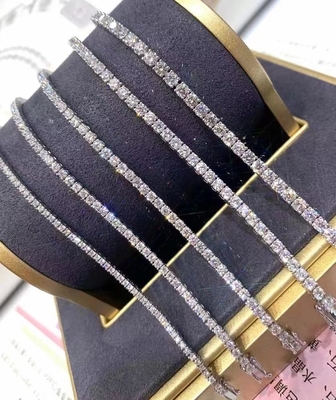 Unisex 18k White Gold Diamond Tennis Bracelet 18cm Length GH VS SI Real Natural