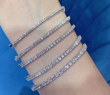 Unisex 18k White Gold Diamond Tennis Bracelet 18cm Length GH VS SI Real Natural