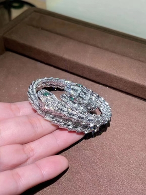 18k White Gold Diamond Serpenti Bracelet Custom Made  High Jewellery