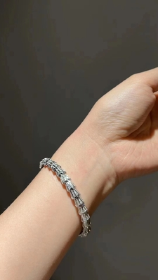 Custom Made  18k White Gold Bracelet Pave Diamond Serpenti Bracelet