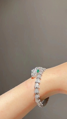 Custom Made  18k White Gold Bracelet Pave Diamond Serpenti Bracelet