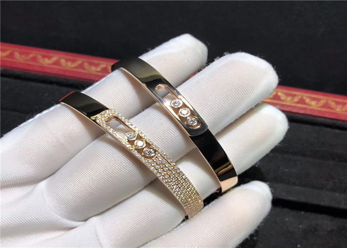 handmade 18K Gold  Move Noa Bangle , Diamond Paved  Move Bracelet