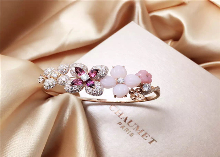  Hortensia Eden 18K Gold Bangle Bracelet With Diamond And Gemstone