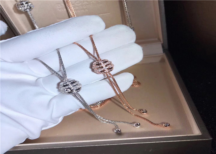 High End 18K Gold Diamond Necklace , Custom Piaget Possession Pendant