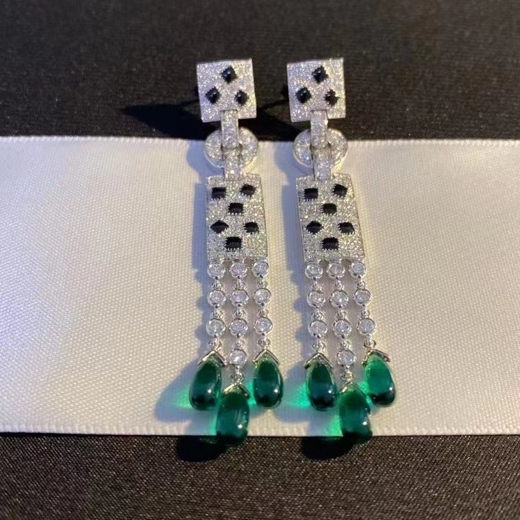 Diamonds 18K Gold Earrings Jewelry PanthèRe De White Gold Emeralds Jade Onyx wholesale boutique jewelry