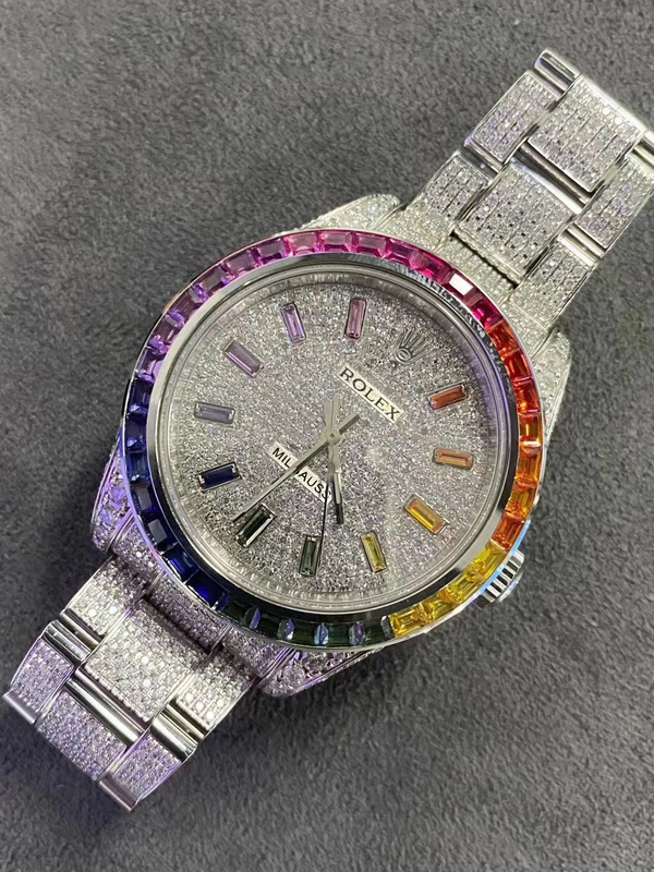 Iced Out Men Luxury VVS Moissanite Bust Down Watch Hip Hop Diamond Watch